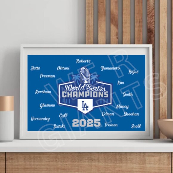 Dodgers World Series Champions 2025 Art Print (w/ players name on it) - Picture 1 of 2